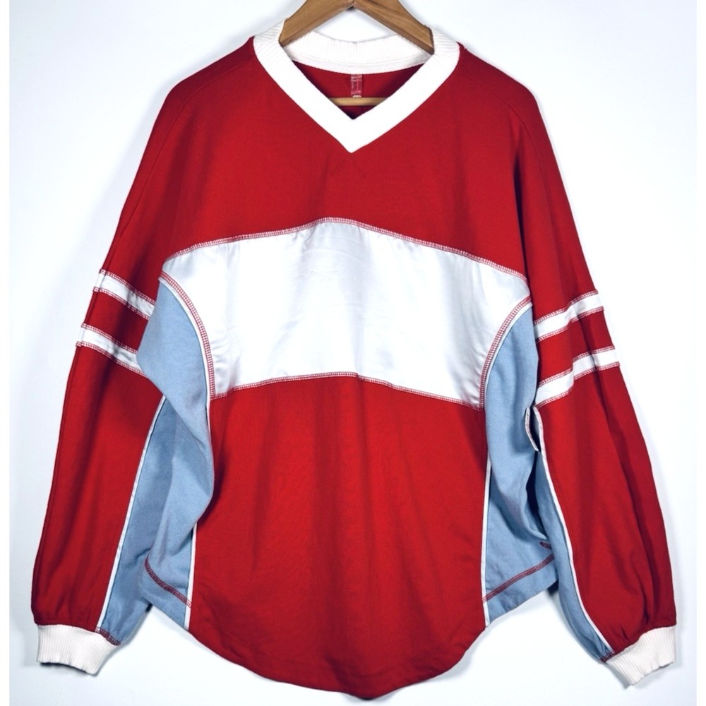 FP Movement Rugby Ready Layer Small Red Colorblock Oversized Free People Top